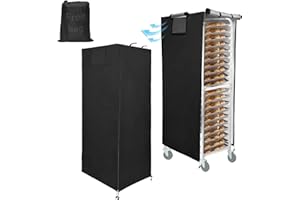 Acesolid Bread Rack Cover with Zipper, Waterproof and Dustproof Bun Pan Sheet for 20 Tier Shelf (23" x 28" x 64") - Bakery Rack Cover for Kitchen Commercial Bread, Bun, and Pizza Racks (20 Tier)