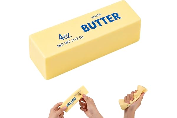Lyreh 1pcs Squeeze Butter Toy, PU Material Butter Stick Slow Rising Squishy Food Fidget Toy for Office School Relieving (Ligh