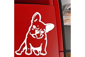 okdeals White Black French Bulldog Dog/Pet Vinyl Decal Car Window Wall Sticker Laptop Decal (White)
