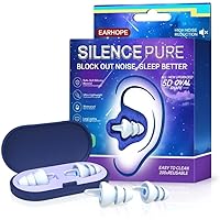 Ear Plugs for Sleeping - Soft Reusable Gel Ear Plugs for Noise Reduction & Focus, 3D Oval Noise Cancelling Design (35dB), Ide