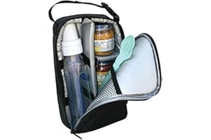 J.L. Childress Pack 'N Protect for Baby Bottles - Insulated Breast Milk Cooler Travel Bag for Moms, Portable Storage for Glass Baby Bottles & Food Containers, For Daycare or On the Go - Black