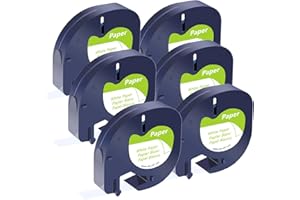 Compatible with Dymo LetraTag Refills White Paper 91330 10697 Label Tape 12mm x 4m for Dymo Letra Tag LT-100H LT-100T Plus 20