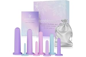 Ecoblossom Silicone Dilator Set - The Most Comfortable Dilators for Women with Pain - Pelvic Floor Trainer, Stretcher, and Expander (Full Set, Sizes 1-8)