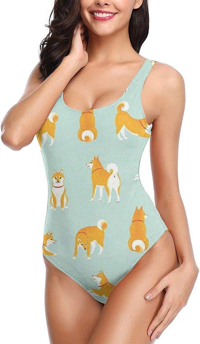 Amazon Co Jp かわいい柴犬 ワンピース 水着 レディース ビキニ おしゃれ セクシー スリムフィット 人気 競泳水着 服 ファッション小物