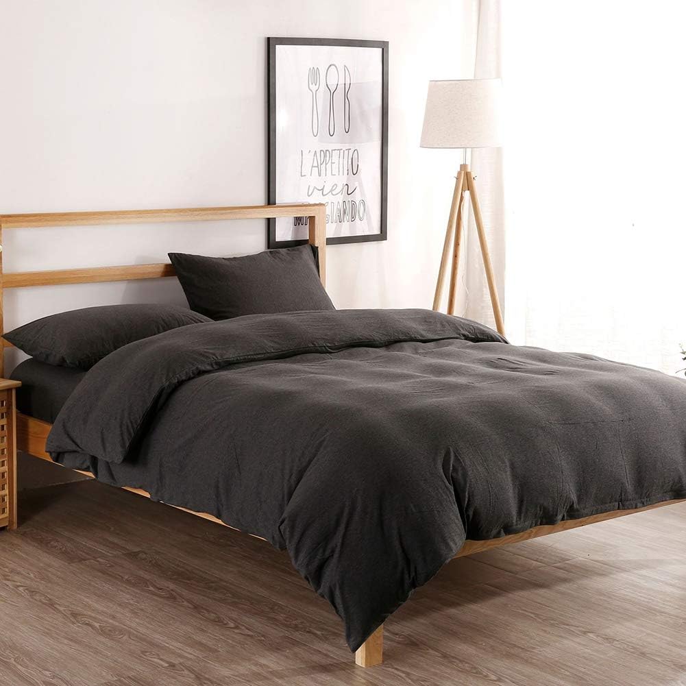 Amazon Com Mertrago King Duvet Cover Jersey Cotton Gray Duvet