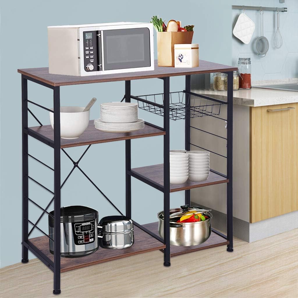 Coffee Bar Microwave Stand Vasagle Alinru Kitchen Baker S Rack Coffee