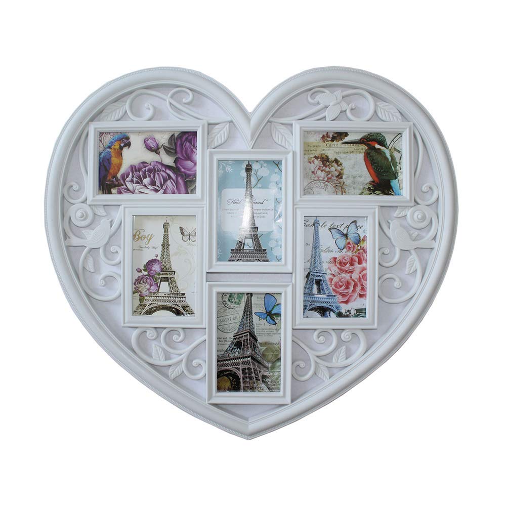 KoKoBin Heart Shape Wall Frame PVC Material White 57 x 50 cm