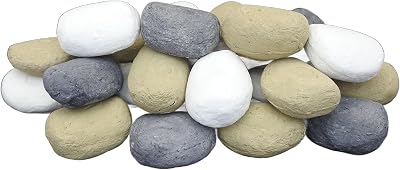 Stove Wizard 20 Large Ceramic Pebbles White Grey Beige 70mm Gas Fire Bio Ethanol