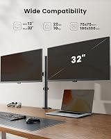 ErGear Dual Monitor Stand 13-32 Inch Adjustable Tilt Swivel Rotate 360 VESA view 3