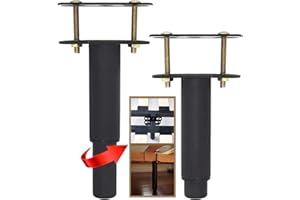 RUIRU BRO 2Pcs Adjustable Height Center Support Leg for Bed Frame, Bed Frame Support Leg for Wooden Slats and Metal Bed Frame for Sofa Cabinet Replacement Parts (Height: 5.1 to 9.6 inch)