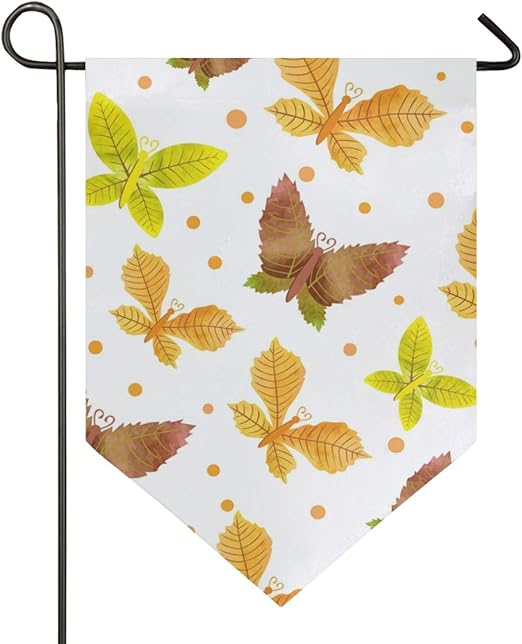 Reffw Casa A Doppia Faccia Per Prato Inglese Esterno Decor Gardening Lake Garden Flag Giorno Del Ringraziamento Autunno Autunno Maple Leaves Banner Farfalla Amazon It Giardino E Giardinaggio