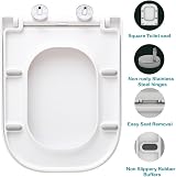 AAN Rectangular Soft Close Toilet Seat Quick Release Adjustable Hinges White UF view 4