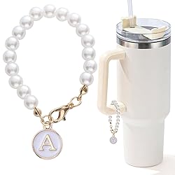 LUHOHI Letter Charm for Stanley Cup，Pearl Chain