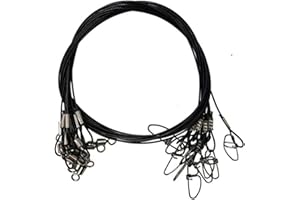 MILEPETUS Fishing Wire Leader Rigging 150LB: 10pcs Stainless Steel Pike Fishing Leader Line Rig