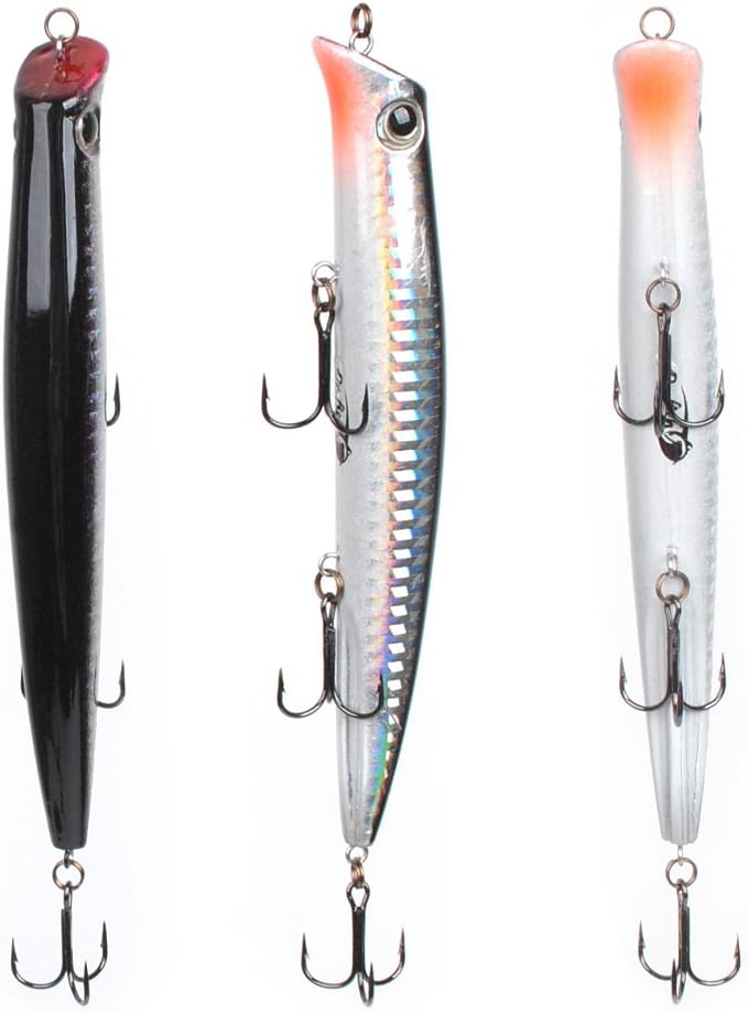 Dr.Fish 6 PCS Sea Fishing Lures Set Plug Minnow Pencil Jerkbait Popper Lures Set for Bass Perch Trout Mackerel Pike Holographic Laser - Image 4