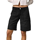 Sidefeel Women's Jean Shorts High Waisted Stretchy Bermuda Pleated Denim Summer Shorts