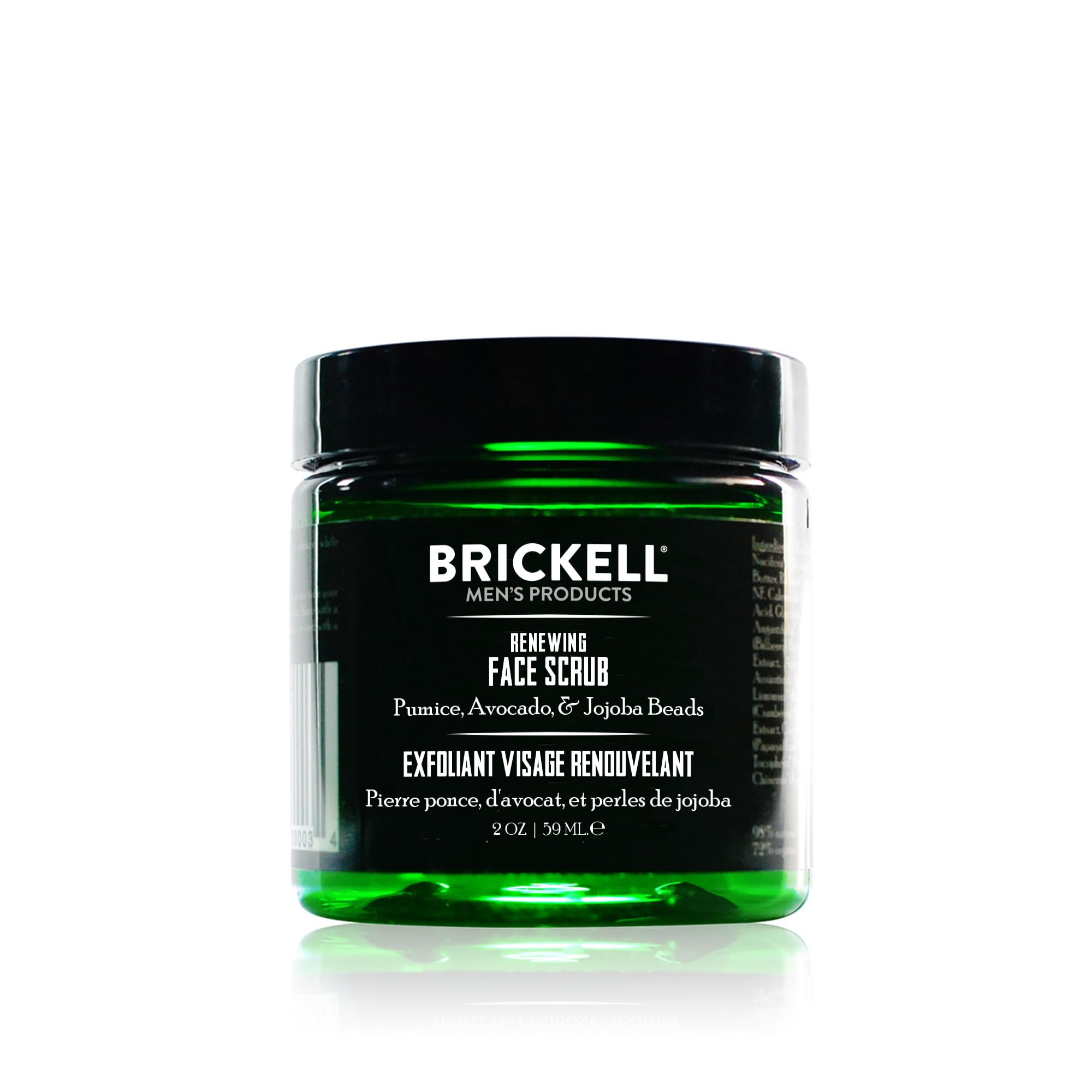 Brickell Men's Renewing Face Scrub for Men, Natural and Organic Deep Exfoliating Facial Scrub Formulated with Jojoba Beads, Coffee Extract and Pumice, 59 mL, Scented