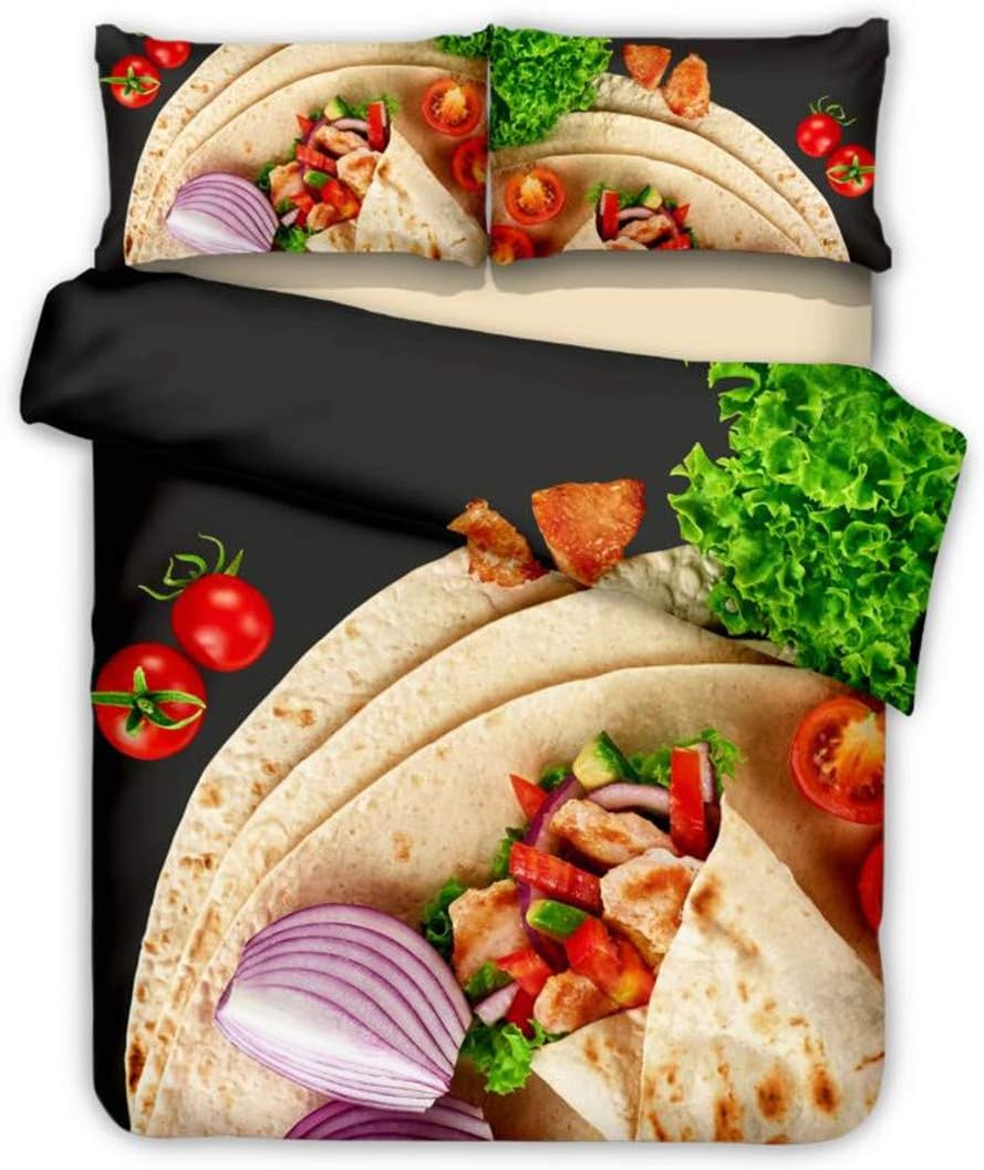 Burritos Printed Duvet Cover Set 2/3Pcs Queen King Bedding