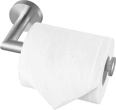 HITSLAM Brushed Steel Toilet Roll Holder SUS 304 Wall Mounted Silver