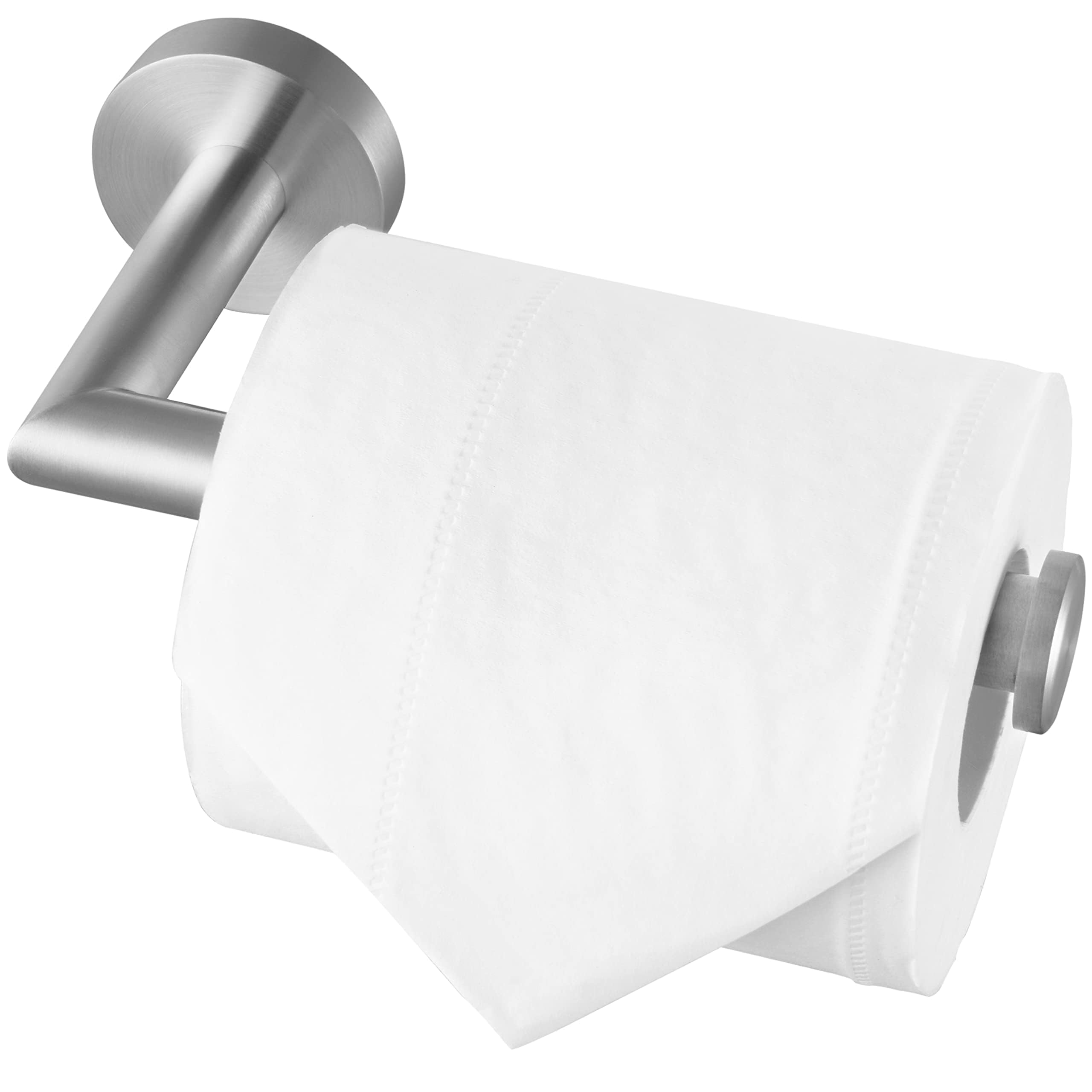 HITSLAM Brushed Steel Toilet Roll Holder Wall Mounted SUS 304 Stainless Steel Silver Toilet Paper Holder Waterproof Rotateproof Tissue-Holder for Bathroom, Brushed Nickel
