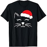 Cute Santa Cat Lover Christmas Men Women Kids T-Shirt