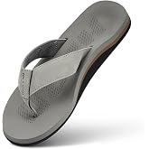 WalkHero Men's Sandals Flip Flops Orthotic Arch Support Soft Cushioning | Non-Slip Rubber Tread Delivers Steady Traction on Wet Decks, Making It Ideal For Beach, Poolside and Daily Errands