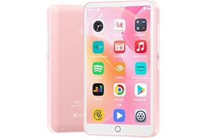 OILSKY 80GB MP3 Player with Bluetooth and WiFi, Android Player with Speaker Mp3 & Mp4 Music Player with Spotify, Amazon Music, Browser, Deezer, 4.0" Touch Screen, Download Music,Up to 512GB(Pink)