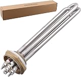 DERNORD 220V 3000W 1-1/4 Inch 3U Heating Element Copper Flange Water Tank view 3