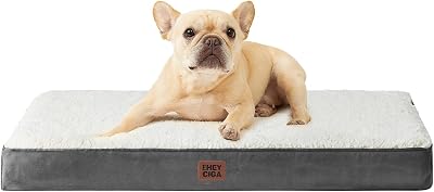 EHEYCIGA Orthopedic Dog Bed Medium 76x51x9cm Removable Cover White