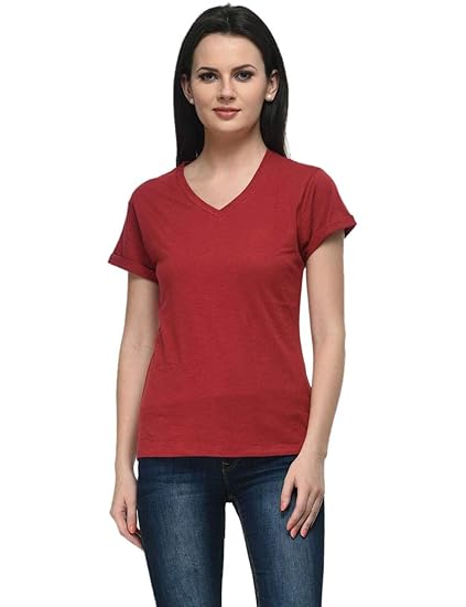 Womens's Cotton Slub Top(Maroon, XS-4XL)