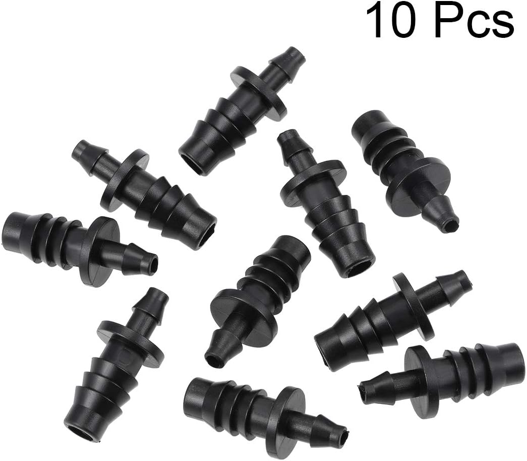 sourcing map Barb Drip Pipe Connector 4mm and 8mm Inner Diameter Hose Fitting Straight for Garden Agricultural Irrigation System Plastic 10pcs - Image 3
