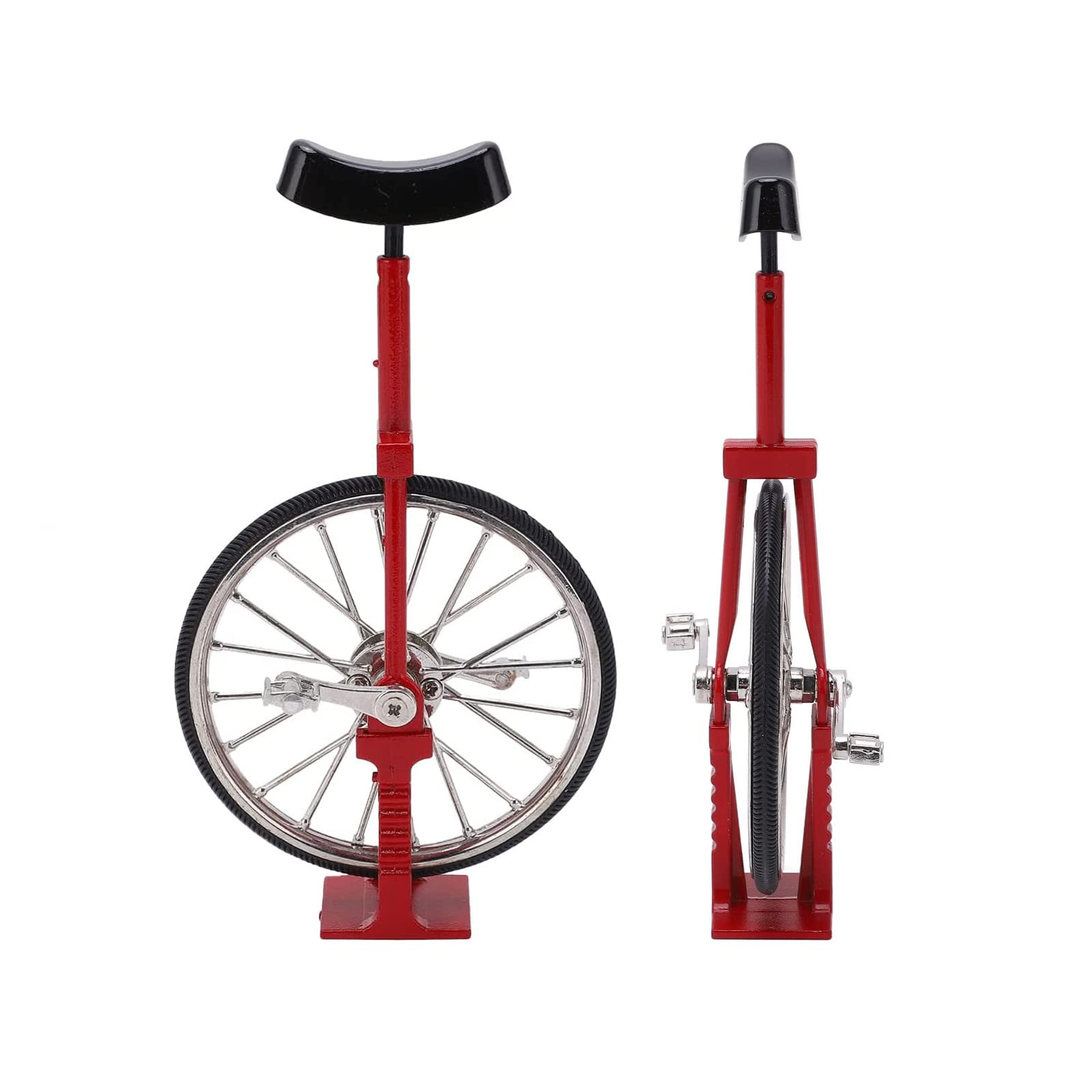 Mini Finger Bike Model, Exquisite Simulated Unicycle Ornament, AlloyTextured Single Wheel Unicycle Ornament Toy