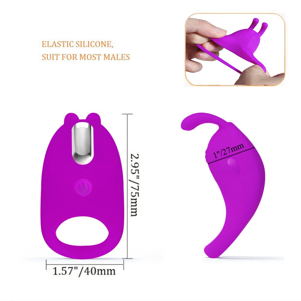 Anello Fallico Vibrante Cock ring, James Love pene anello Vibratore Stimolatore del Clitoride con 7 modi di vibrazione in Silicone Ultra Soffice Elastico, 100% Impermeabile e Ricaricabile, Sex Toy per uomo e Amanti