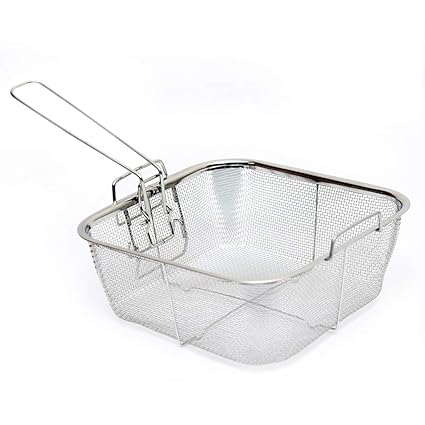 Ad Fresh Wire Mesh Square Basket Strainer for Frying (Silver)