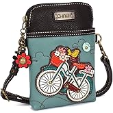 CHALA Adventure Collection Cell Phone Crossbody Purse-Women PU Leather/Canvas Multicolor Handbag with Adjustable Strap