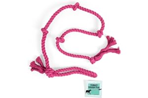 Tumbo Tough Tug Rope Dog Toy - (Pink 5 ft Long Strong and Durable Rope Pull Toy with Handle) TUG of WAR Dog Toy