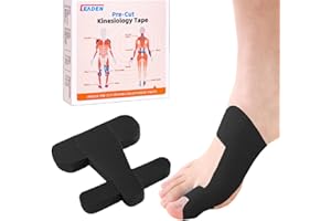 IEADEN Precut Kinesiology Tape for Bunion, 40 Pcs, Bunion Corrector & Relief, Big Toe Support and Pain Relief, Breathable Hypoallergenic Latex-Free Tape (Black)