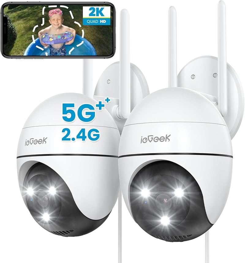 ieGeek 2.4G/5GHz PTZ Security Camera Outdoor 2K Dual-Band WiFi CCTV