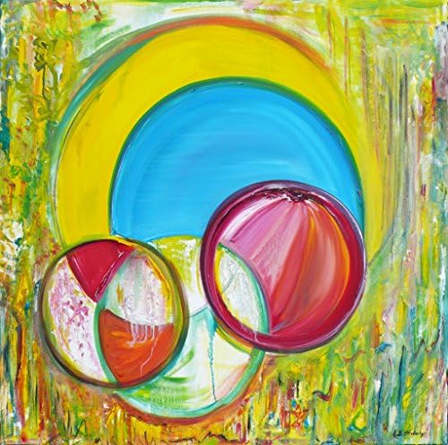 Kelli Stretesky Original Oil Painting on canvas, Circles, 36" x 36" x .75" Inches (3 x 3 feet)