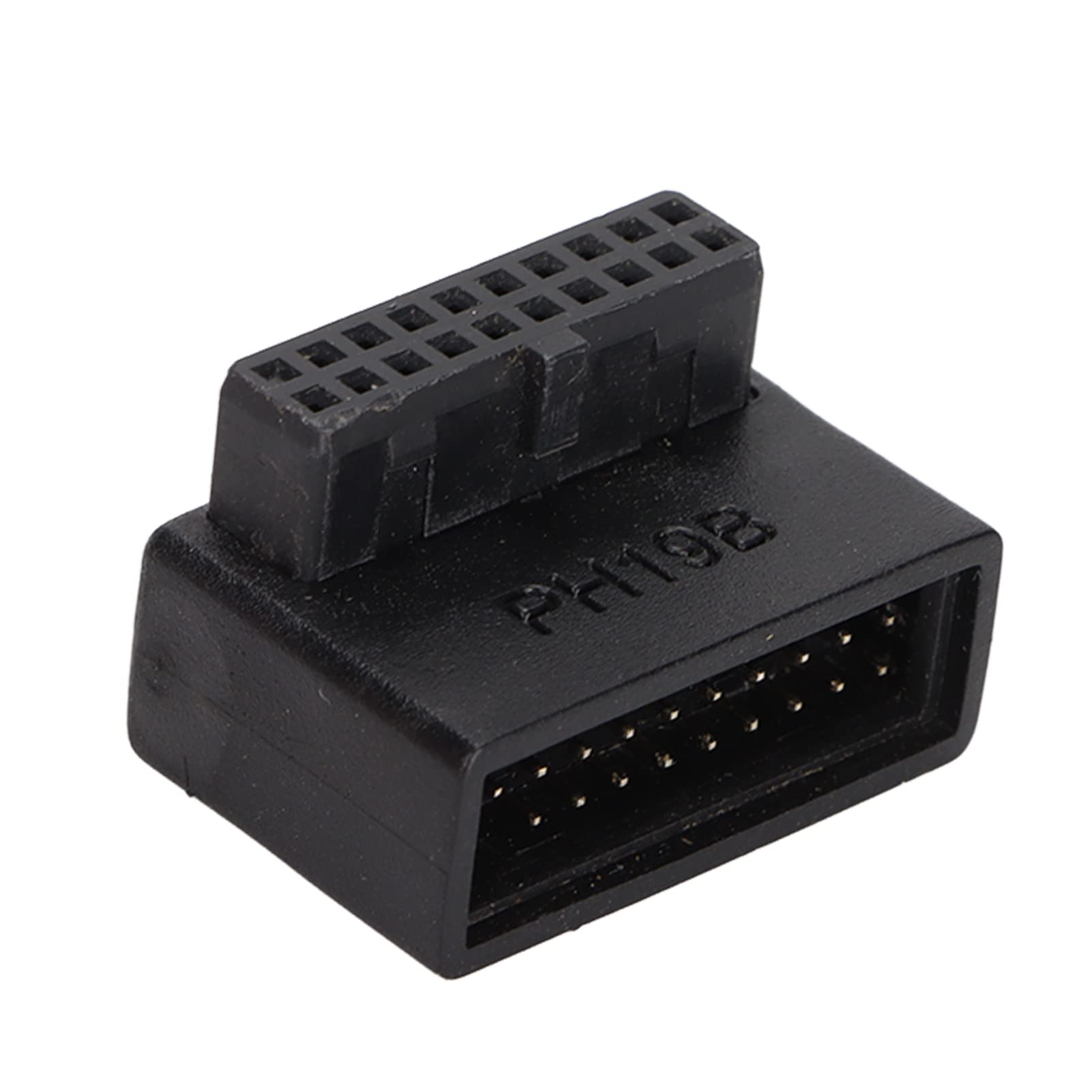 USB 3.0 19/20Pin Male 90 Degree to Female Extension Adapter, Up Down Angled 90 Degree Connector for Motherboard Mainboard (PH19B integral)