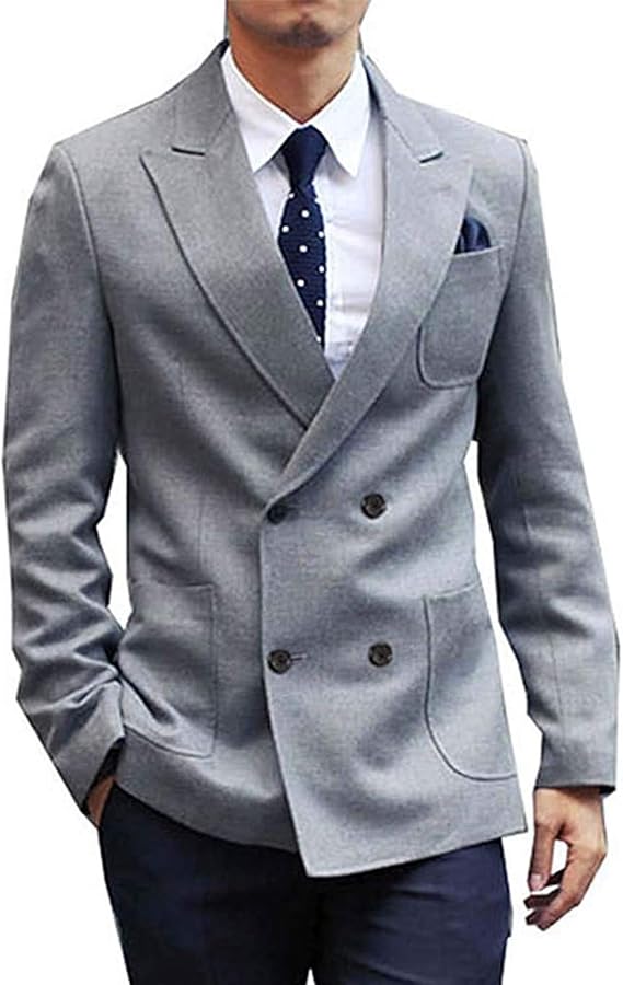 Amazon ダブルブレザー メンズ テーラードジャケット ダブル カジュアル ビジネス 紳士 コート ジャケット 通販