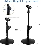 BILIONE Desktop Microphone Stand Bundle with Pop Filter Shock Mount Clip view 5
