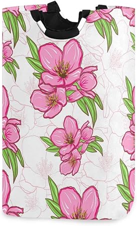 KJKT Cesto de la Ropa Flores de Cerezo Florales de Color Rosa Flores de