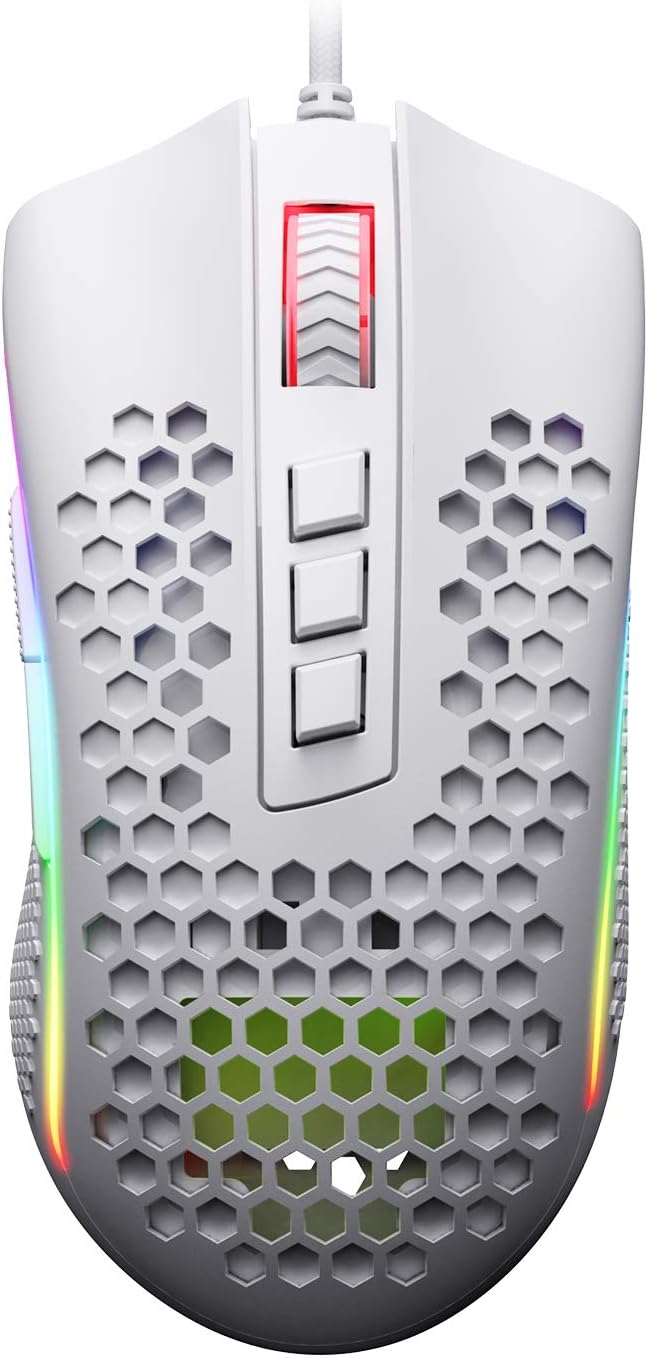 Redragon M808 Storm Ultralight Wired Gaming Mouse, 85g Lightweight Honeycomb Shell, Adjustable DPI Up to 12,400