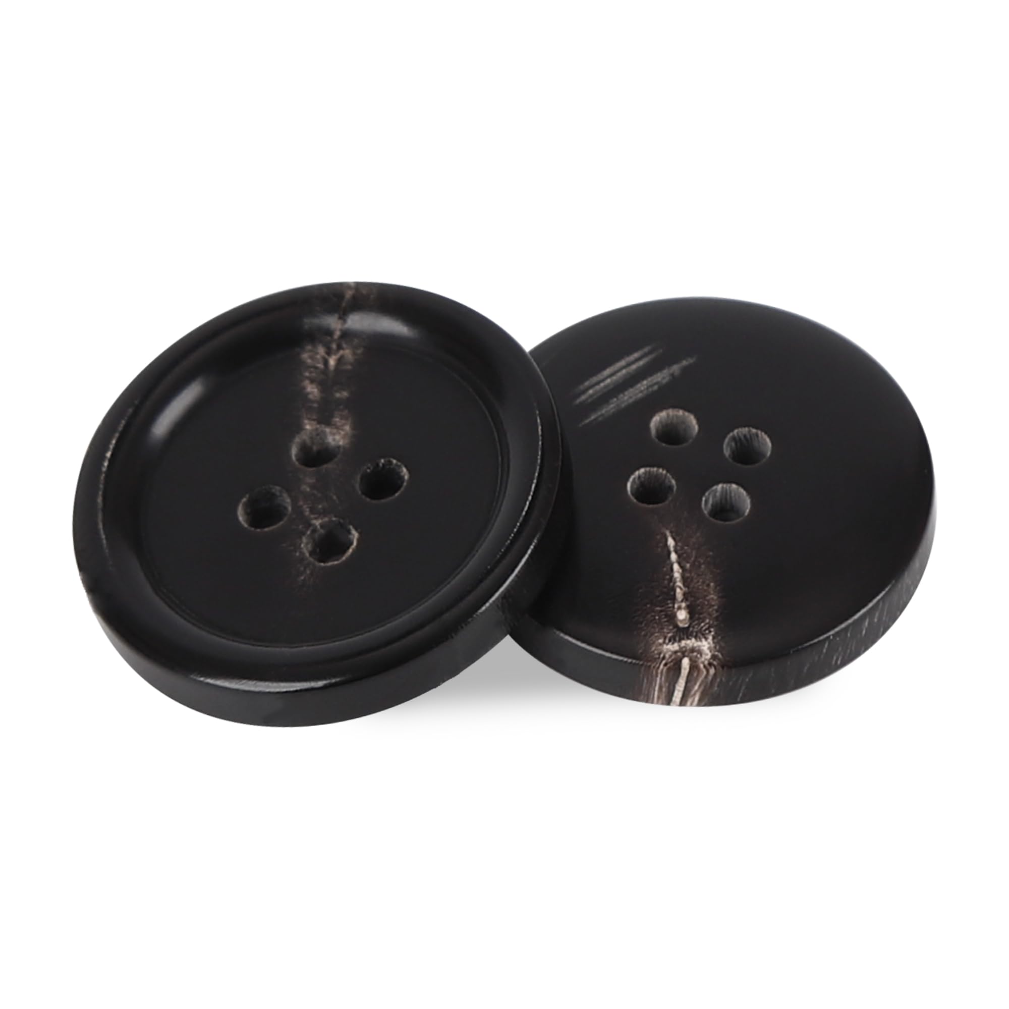 Photo 1 of 1 Inch Real Horn Buttons 10PCS Large Sewing Buttons for Coat, Blazer, Suit, Overcoat, Winter Coat, Jacket, Genuine Natural Brown Buffalo Horn Buttons for Men, Women (25mm, Black)