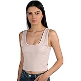 Sibba Women's Sleeveless Neck Tank Top Square Neck Ribbed Knit Crop Top Casual Basic Tank Tops Crop for Fitness Workout, Beige