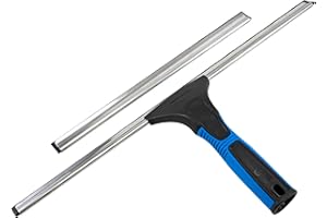 Unger Professional Connect and Clean 18” EZ Change Window and Glass Cleaning Squeegee, Large and Small Windows, Rubber Blade Tool for Streak-Free Results, Includes 12” Channel