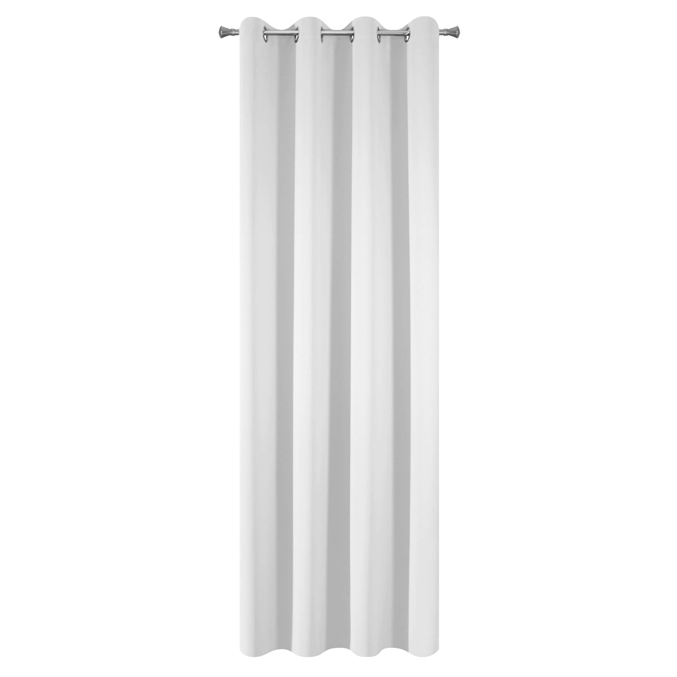 Design91 Smooth Blackout 8 Eyelets Soft Curtains Modern Simple Bedroom Children's Room Living Room White 135 x 250 cm