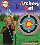 Toy Bow and Arrow Archery Set with Target and 3 Suction Cup Arrows