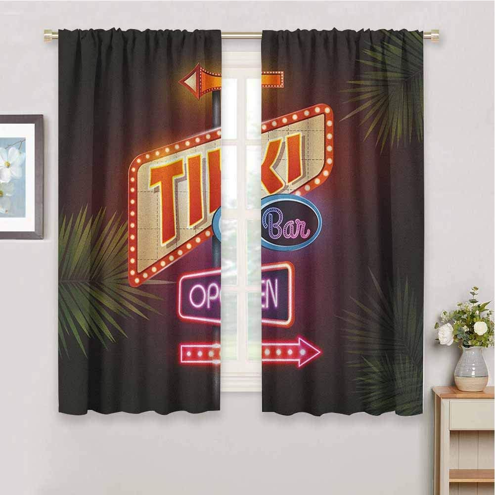 Anyangeight Tiki Bar Full Shading Curtains, Old Fashioned